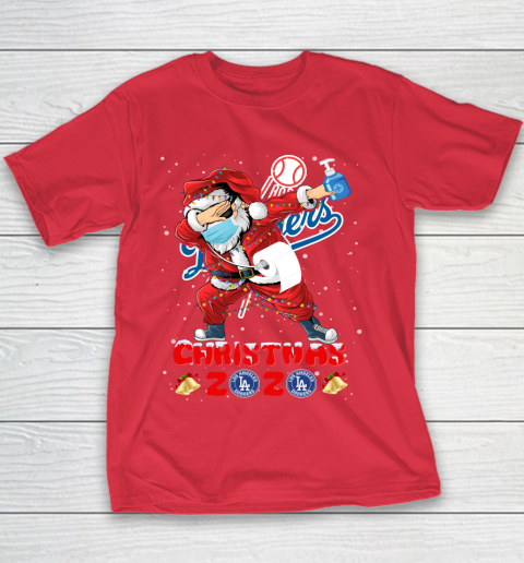 Los Angeles Dodgers Funny Santa Claus Dabbing Christmas 2020 MLB Youth T-Shirt 7