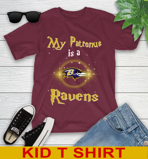 NFL Football Harry Potter My Patronus Is A Baltimore Ravens Youth T-Shirt 5