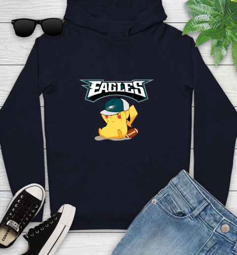 NFL Pikachu Football Sports Philadelphia Eagles Youth Hoodie 4