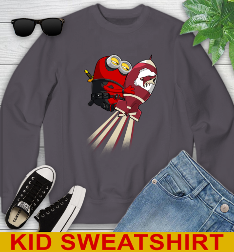 NHL Hockey Arizona Coyotes Deadpool Minion Marvel Shirt Youth Sweatshirt 5