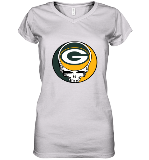 NFL Team Green Bay Packers x Grateful Dead Women's V-Neck T-Shirt