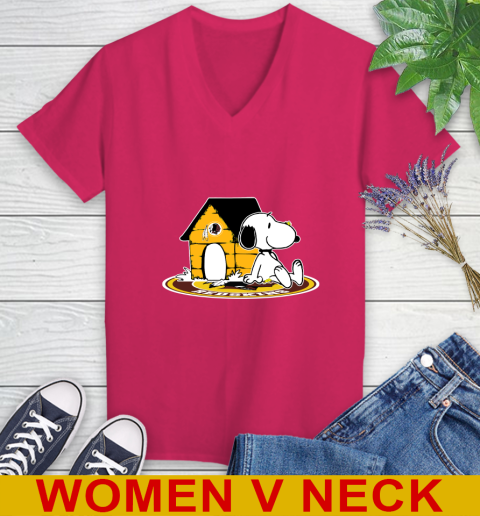 NFL Football Washington Redskins Snoopy The Peanuts Movie Shirt Women's V-Neck T-Shirt 10