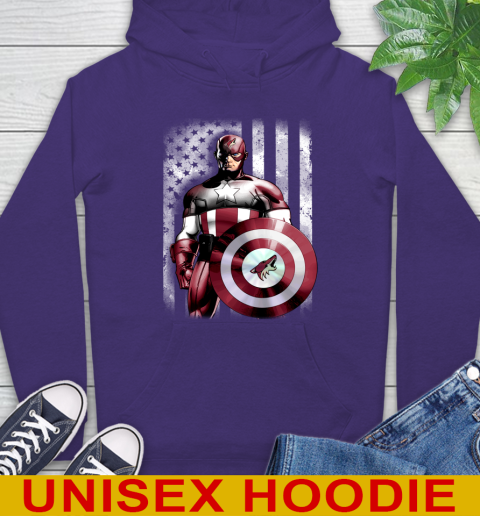 Arizona Coyotes NHL Hockey Captain America Marvel Avengers American Flag Shirt Hoodie 5