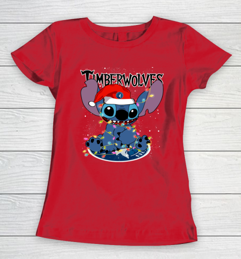 Minnesota Timberwolves NBA noel stitch Basketball Christmas Women's T-Shirt 7