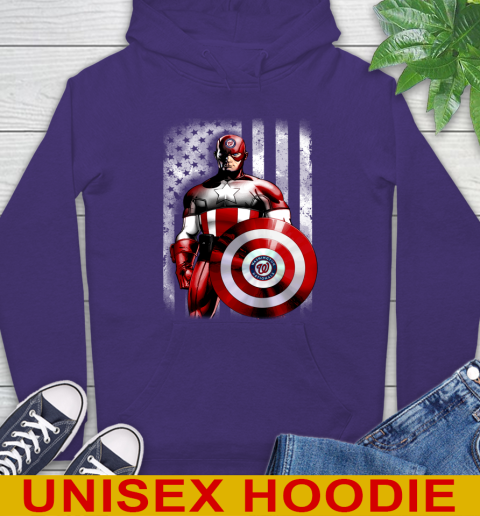 Washington Nationals MLB Baseball Captain America Marvel Avengers American Flag Shirt Hoodie 5
