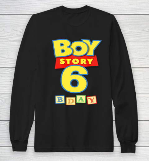 Toy Blocks Boy Story 6 Year Old Birthday Long Sleeve T-Shirt