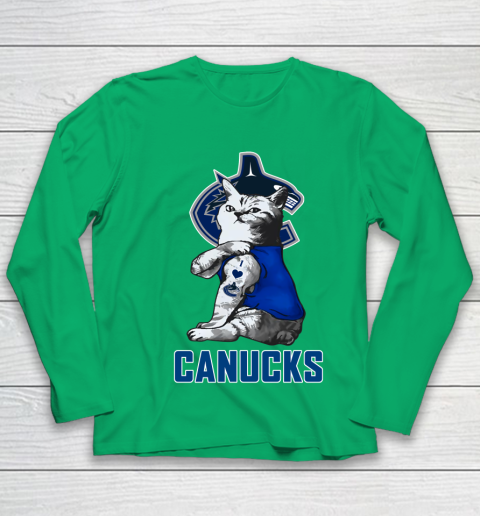 NHL My Cat Loves Vancouver Canucks Hockey Youth Long Sleeve 4