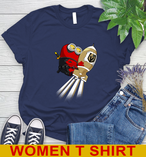 NHL Hockey Vegas Golden Knights Deadpool Minion Marvel Shirt Women's T-Shirt 12