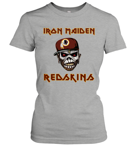 NFL Washington Redskins Iron Maiden Rock Band Music Football Sports yuSGy4kyMTO ladies t shirt 20 95 151514 front ash