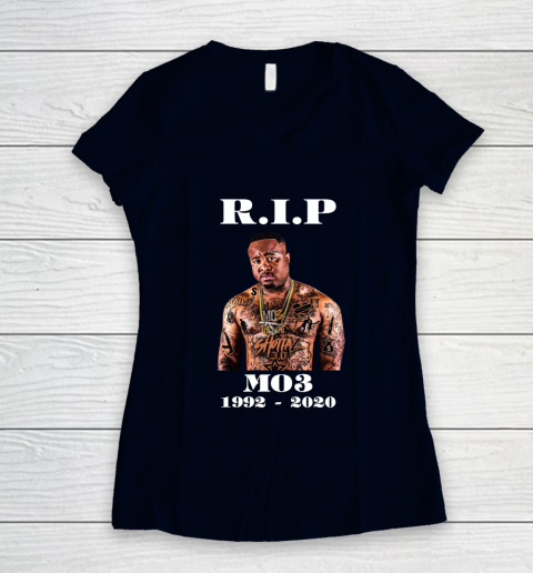 RIP MO3 1992 2020 Women's V-Neck T-Shirt 2