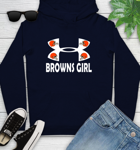 NFL Cleveland Browns Girl Under Armour Football Sports Youth Hoodie 3