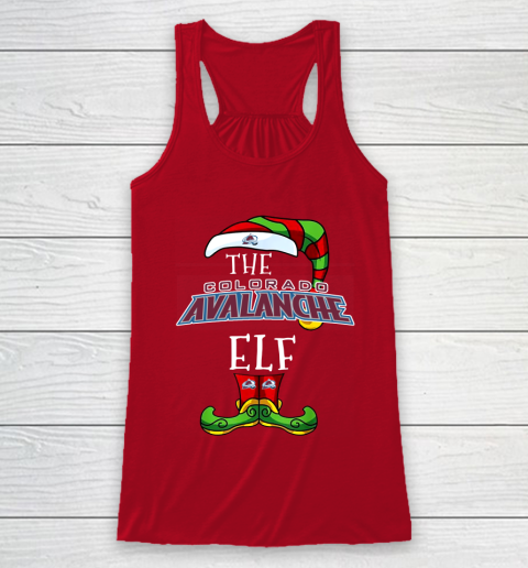 Colorado Avalanche Christmas ELF Funny NHL Racerback Tank 4