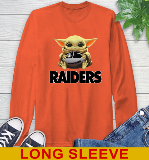 NFL Football Oakland Raiders Baby Yoda Star Wars Shirt Long Sleeve T-Shirt 5