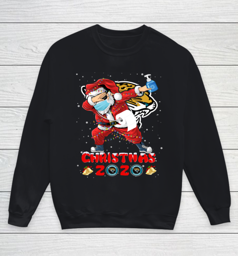 Jacksonville Jaguars Funny Santa Claus Dabbing Christmas 2020 NFL Youth Sweatshirt