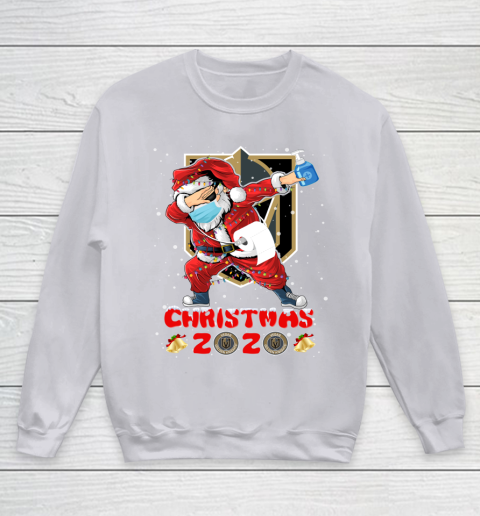 Vegas Golden Knights Funny Santa Claus Dabbing Christmas 2020 NHL Youth Sweatshirt 3