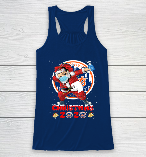 New York Mets Funny Santa Claus Dabbing Christmas 2020 MLB Racerback Tank 6