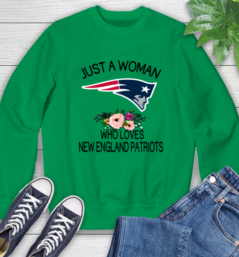 NFL Just A Woman Who Loves New England Patriots Football Sports Sweatshirt 4