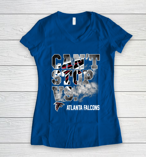 NFL Atlanta Falcons Can't Stop Vs Women's V-Neck T-Shirt 7