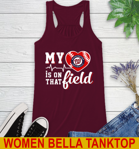 MLB My Heart Is On That Field Baseball Sports Washington Nationals Racerback Tank 2