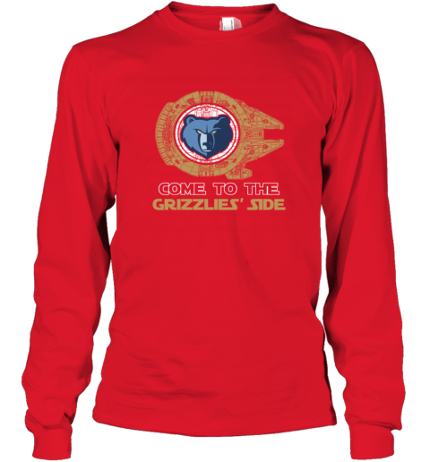 NBA Come To The Memphis Grizzlies Side Star Wars Basketball Sports Long Sleeve T-Shirt lxmd nba come to the memphis grizzlies side star wars basketball sports long sleeve tee 14 front red