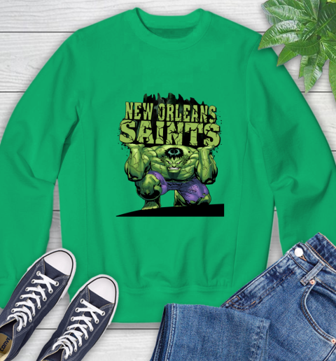 New Orleans Saints NFL Football Incredible Hulk Marvel Avengers Sports Sweatshirt 6