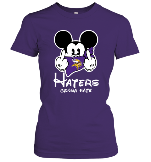 NFL Minnesota Vikings Haters Gonna Hate Mickey Mouse Disney Football T Shirt 5PuGK7WMKRA ladies t shirt 20 95 151514 front purple