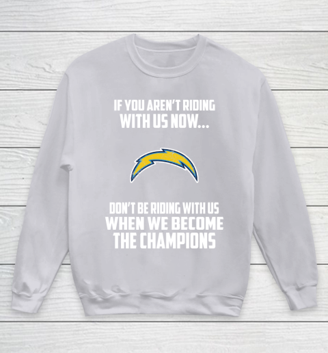 NFL Los Angeles Chargers Football We Become The Champions Youth Sweatshirt 3