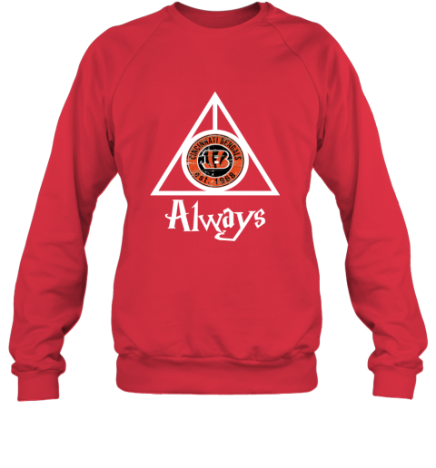 Always Love The Cincinnati Bengals x Harry Potter Mashup NFL ypyv always love the cincinnati bengals x harry potter sweatshirt 35 front red