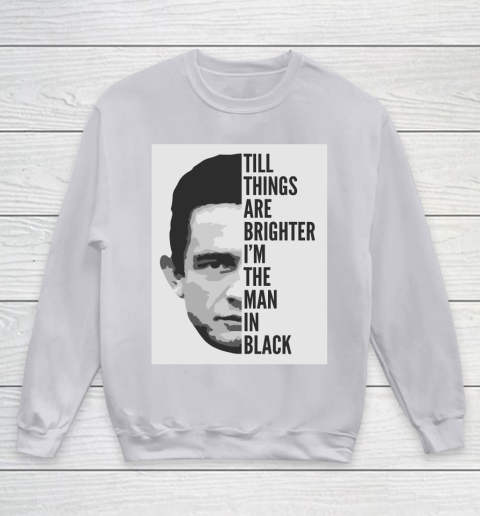 Johnny Cash  Man In Black Lyrics Youth Sweatshirt 3