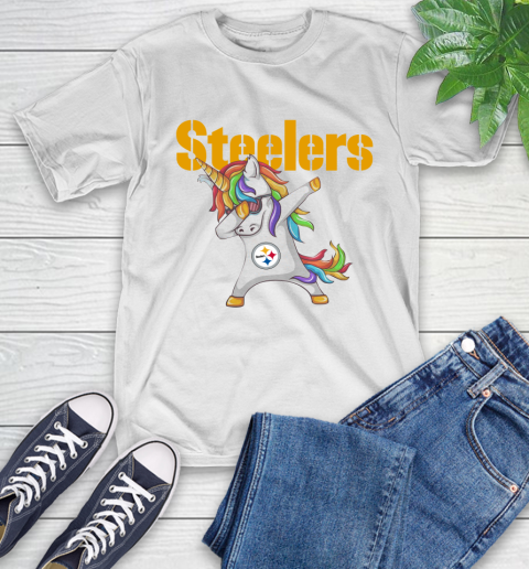 Pittsburgh Steelers NFL Football Funny Unicorn Dabbing Sports T-Shirt