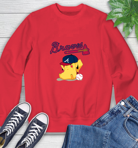 MLB Pikachu Baseball Sports Atlanta Braves Sweatshirt 10
