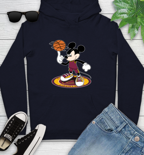 NBA Basketball Cleveland Cavaliers Cheerful Mickey Disney Shirt Youth Hoodie 5 NBA Basketball Cleveland Cavaliers Cheerful Mickey Disney Shirt Youth Hoodie - Image 5