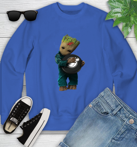NHL Groot Guardians Of The Galaxy Hockey Sports New Jersey Devils Youth Sweatshirt 8