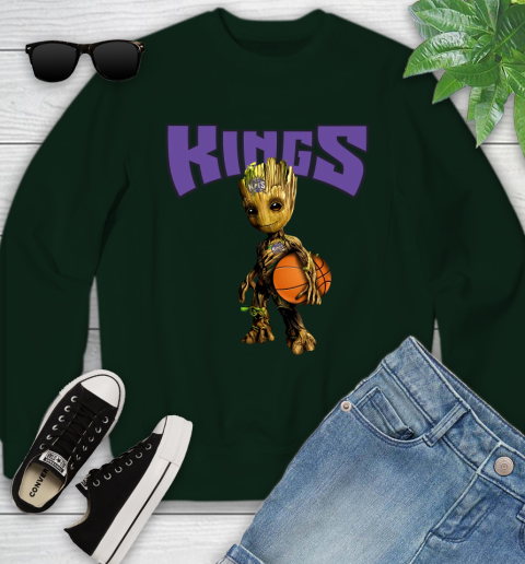 Sacramento Kings NBA Basketball Groot Marvel Guardians Of The Galaxy Youth Sweatshirt 10