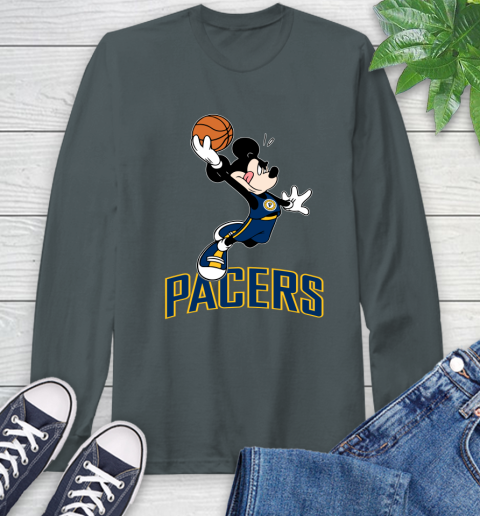 NBA Basketball Indiana Pacers Cheerful Mickey Mouse Shirt Long Sleeve T-Shirt 7