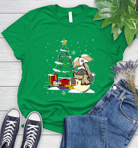 New Orleans Saints NFL Football Cute Tonari No Totoro Christmas Sports Women's T-Shirt 9