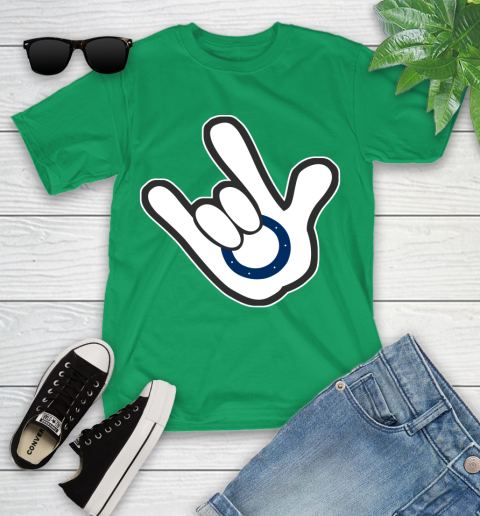 Indianapolis Colts NFL Football Mickey Rock Hand Disney Youth T-Shirt 6
