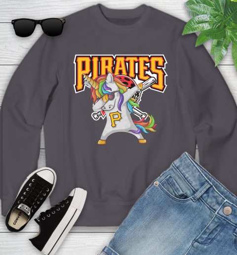 Pittsburgh Pirates MLB Baseball Funny Unicorn Dabbing Sports Youth Sweatshirt 6