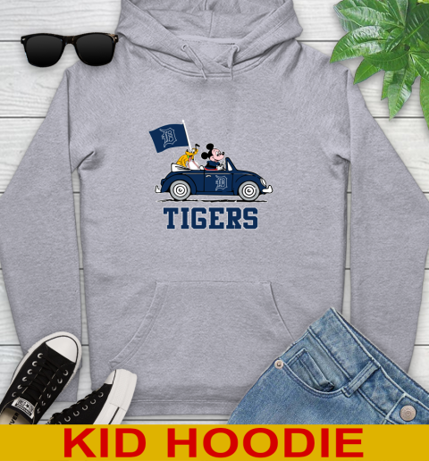 MLB Baseball Detroit Tigers Pluto Mickey Driving Disney Shirt Youth Hoodie 6