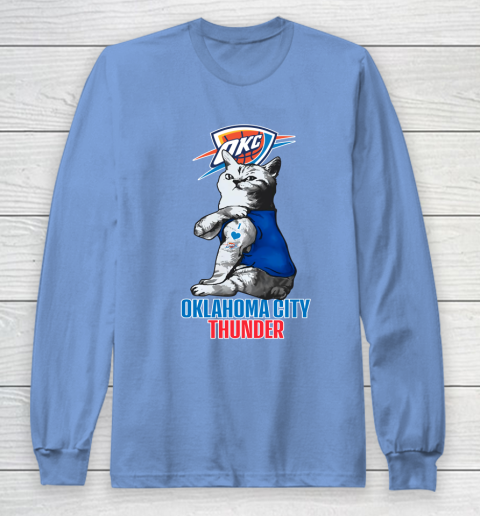 NBA Basketball My Cat Loves Oklahoma City Thunder Long Sleeve T-Shirt 8