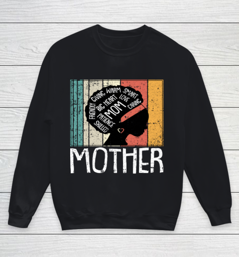 Mother Retro Vintage Inspirational Word Cloud Mom Mommy Mama Youth Sweatshirt