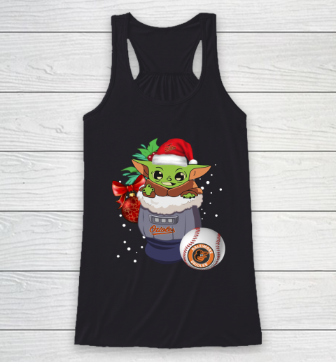 Baltimore Orioles Christmas Baby Yoda Star Wars Funny Happy MLB Racerback Tank