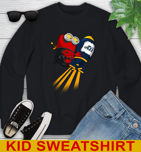 NBA Basketball Utah Jazz Deadpool Minion Marvel Shirt Youth Sweatshirt