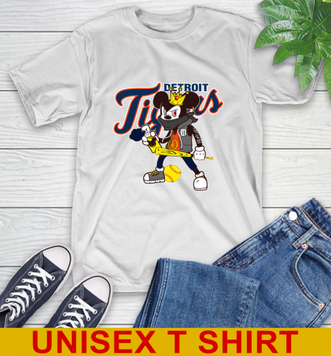 Detroit Tigers MLB Baseball Mickey Peace Sign Sports T-Shirt