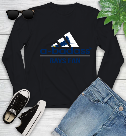 MLB A Badass Tampa Bay Rays Fan Adidas Baseball Sports Youth Long Sleeve