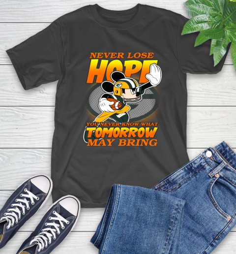 Green Bay Packers NFL Football Mickey Disney Never Lose Hope T-Shirt
