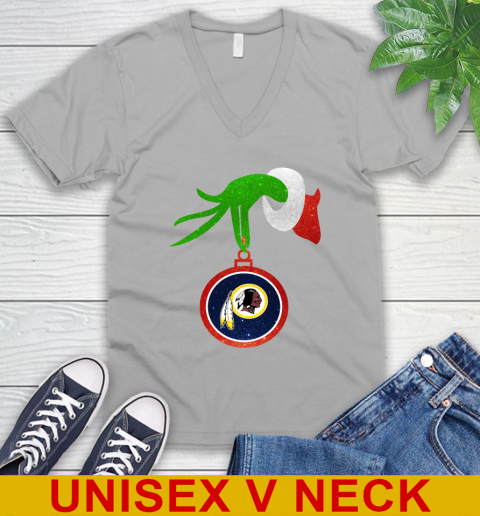 Washington Redskins Grinch Merry Christmas NFL Football V-Neck T-Shirt 4