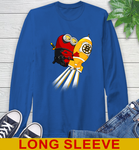 NHL Hockey Boston Bruins Deadpool Minion Marvel Shirt Long Sleeve T-Shirt 11