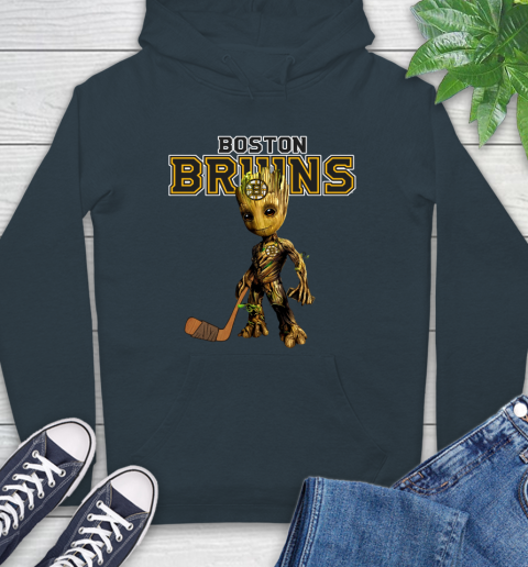 Boston Bruins NHL Hockey Groot Marvel Guardians Of The Galaxy Hoodie 7