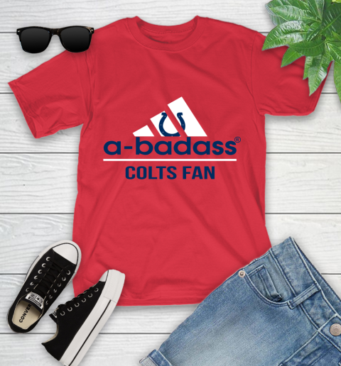NFL A Badass Indianapolis Colts Fan Adidas Football Sports Youth T-Shirt 13